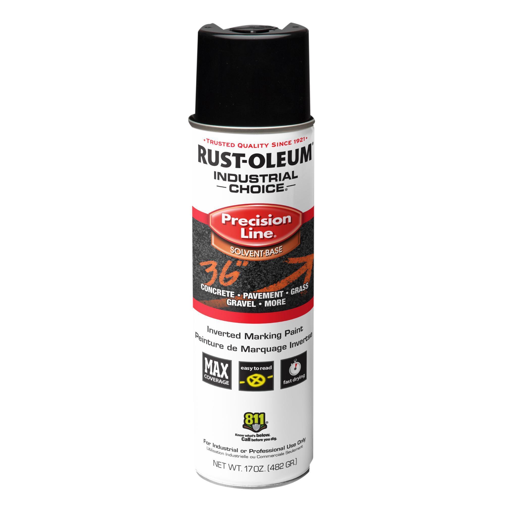 Rust-Oleum Industrial Choice M1600 Precision Line Inverted Marking Spray Paint — Black, 17 Oz. Cans, 12 Pk, Model# 1675838VDS